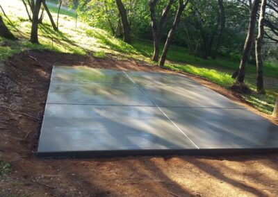 Concrete foundation for backyard tool shed in loomis