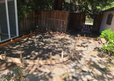 Framing and rebar for backyard patio